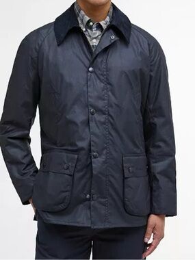 Barbour x J.Crew Men’s Sylkoil Ashby Jacket Waxed Cotton Navy Blue Small $398